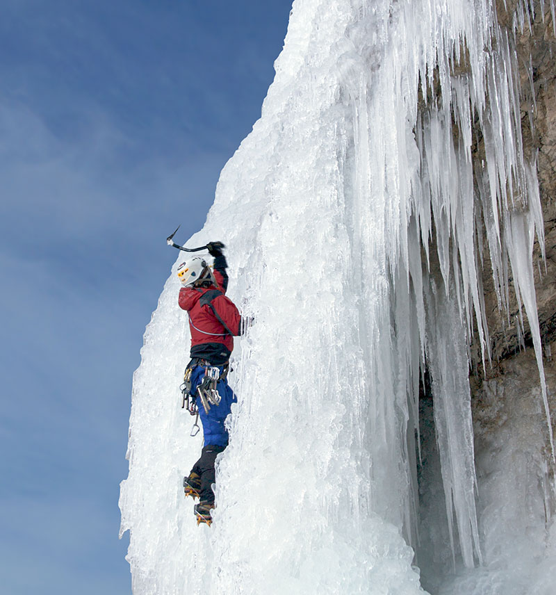 Ice climbing in Braies