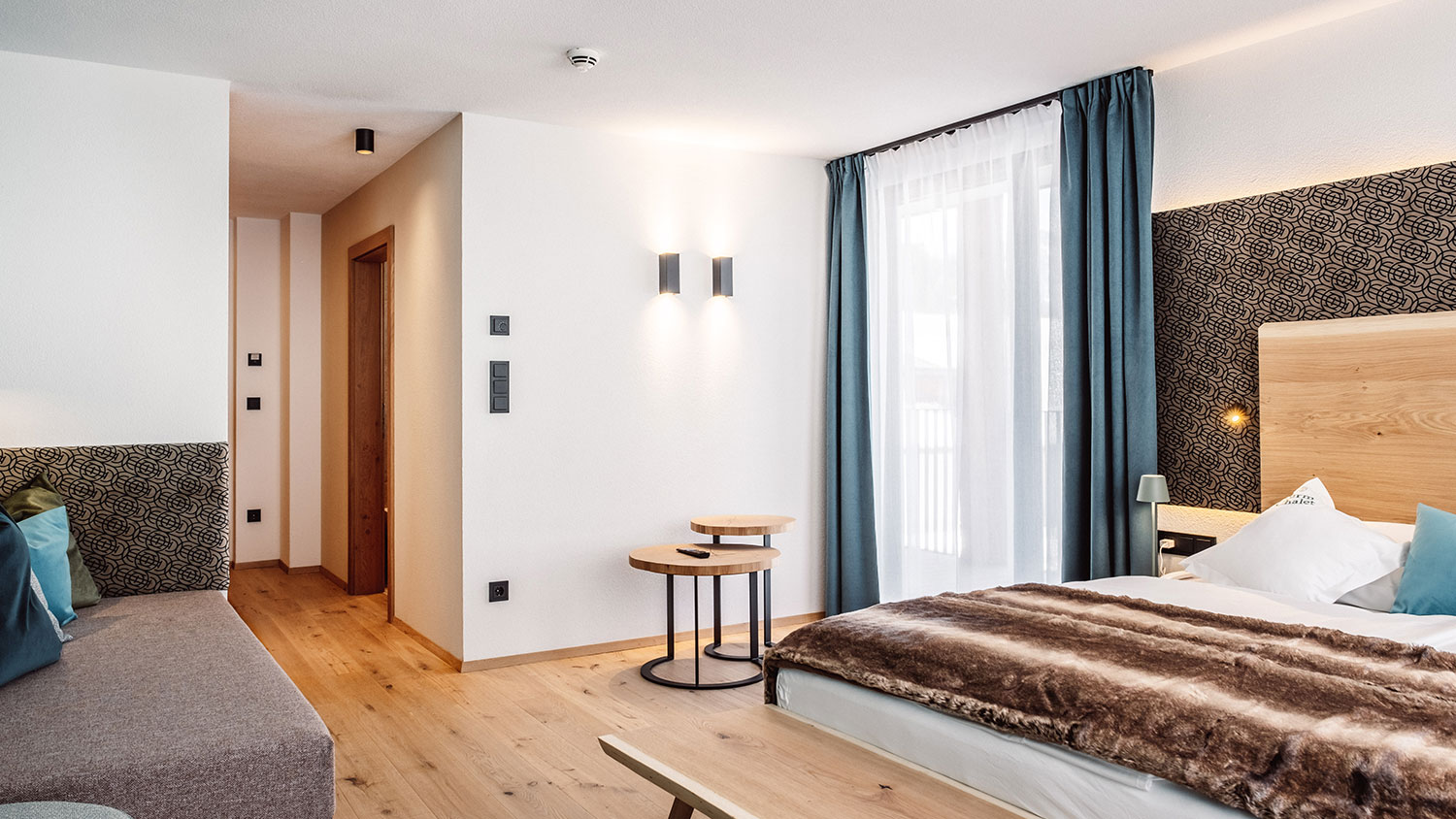 Sleeping area with box spring beds